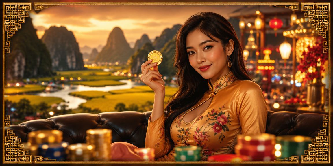 Màn hình hiển thị trò chơi điện tử và cá cược tại chợ đêm Ninh Bình với ánh đèn neon rực rỡ